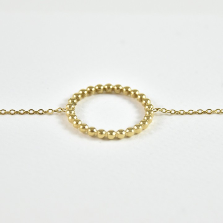 BRACELET ROND PERLES GOLD ACIER INOXYDABLE PETIT PRIX