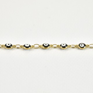 BRACELET OEILS NOIRES ACIER INOXYDABLE GOLD PETIT PRIX