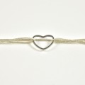 BRACELET CORDON SILVER ET COEUR ACIER INOXYDABLE SILVER PETIT PRIX