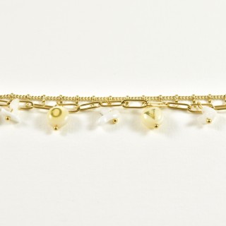 BRACELET DOUBLE RANGS LOVE ACIER INOXYDABLE GOLD PETIT PRIX