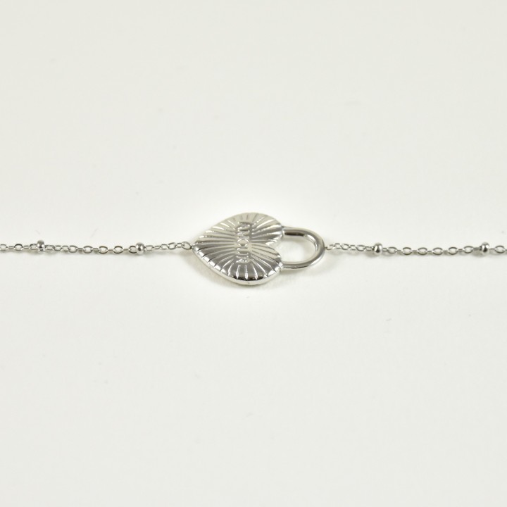 BRACELET COEUR AMOUR ACIER INOXYDABLE SILVER PETIT PRIX