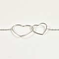 BRACELET COEURS ENTRELACES ACIER INOXYDABLE SILVER PETIT PRIX