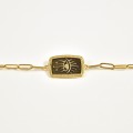 BRACELET RECTANGLE NOIR OEIL ACIER INOXYDABLE GOLD PETIT PRIX