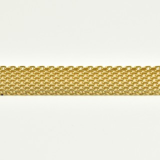 BRACELET LARGE MAILLE GRAINS DE RIZ ACIER INOXYDABLE GOLD PETIT PRIX