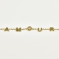 BRACELET AMOUR STRASS ACIER INOXYDABLE GOLD PETIT PRIX