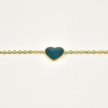 BRACELET COEUR BLEU ACIER INOXYDABLE GOLD PETIT PRIX