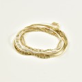 BRACELET TRIPLE RANGS BLANC ACIER INOXYDABLE GOLD PETIT PRIX