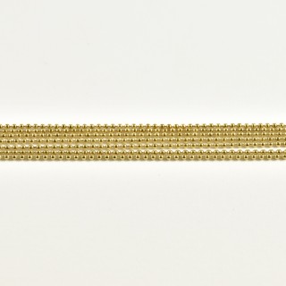 BRACELET SEPT MAILLES PERLES ACIER INOXYDABLE GOLD PETIT PRIX