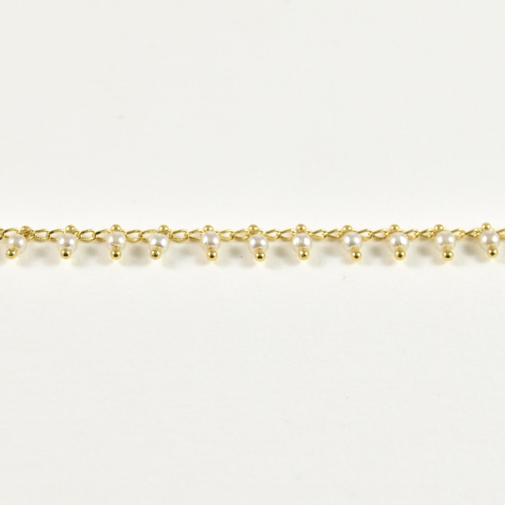 BRACELET PERLES NACRE ACIER INOXYDABLE GOLD PETIT PRIX