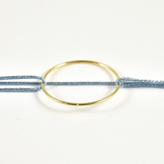 BRACELET CORDON BLEU CERCLE FIN ACIER INOXYDABLE GOLD PETIT PRIX