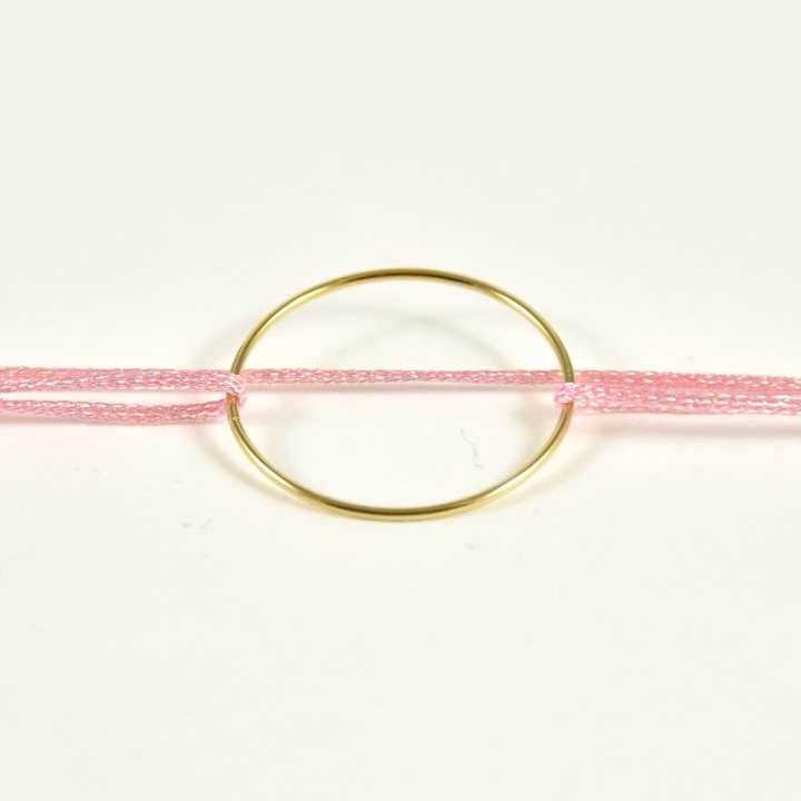 BRACELET CORDON ROSE CERCLE FIN ACIER INOXYDABLE GOLD PETIT PRIX