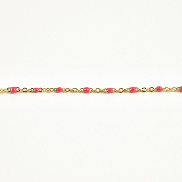 BRACELET PERLES ROSES ACIER INOXYDABLE GOLD PETIT PRIX