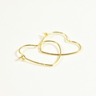 BOUCLES CREOLES COEUR ACIER INOXYDABLE GOLD PETIT PRIX