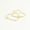 BOUCLES CREOLES COEUR ACIER INOXYDABLE GOLD PETIT PRIX