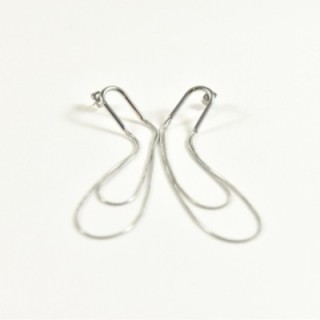 BOUCLES DEUX CHAINETTES ACIER INOXYDABLE SILVER PETIT PRIX