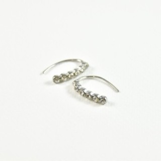 BOUCLES ARRONDIES STRASS ACIER INOXYDABLE SILVER PETIT PRIX