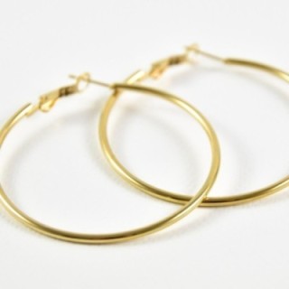 BOUCLES GRANDES CREOLES FINES ACIER INOXYDABLE GOLD PETIT PRIX