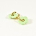 BOUCLES CREOLES FLEURS VERT CLAIR ACIER INOXYDABLE GOLD PETIT PRIX