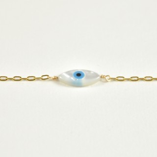 BRACELET OEIL OVALE ACIER INOXYDABLE GOLD PETIT PRIX