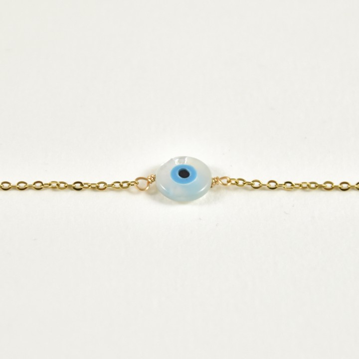 BRACELET OEIL ROND ACIER INOXYDABLE GOLD PETIT PRIX