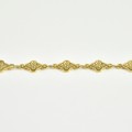 BRACELET TREFLES ET PERLES ACIER INOXYDABLE GOLD PETIT PRIX