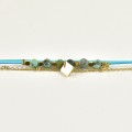 BRACELET TRIPLE RANGS BLEU ET VERT ACIER INOXYDABLE GOLD PETIT PRIX