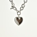 COLLIER COEUR MAILLES ACIER INOXYDABLE SILVER PETIT PRIX