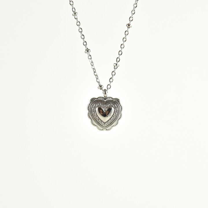 COLLIER COEUR ACIER INOXYDABLE PETIT PRIX