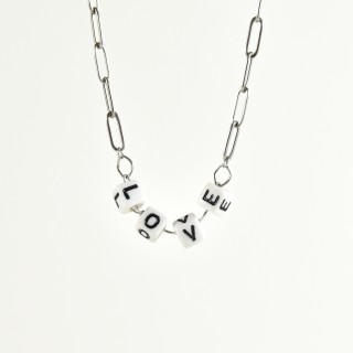 COLLIER LOVE ACIER INOXYDABLE SILVER PETIT PRIX