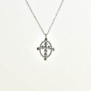 COLLIER CROIX OVALE ACIER INOXYDABLE SILVER PETIT PRIX