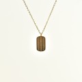 COLLIER MEDAILLON RECTANGLE STRASS ACIER INOXYDABLE GOLD PETIT PRIX