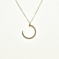 COLLIER ROND OUVERT STRASS ACIER INOXYDABLE GOLD PETIT PRIX