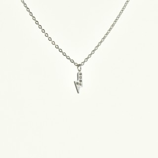 COLLIER ECLAIR STRASS ACIER INOXYDABLE SILVER PETIT PRIX