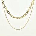 COLLIER MULTI RANGS GROSSE MAILLE ACIER INOXYDABLE GOLD PETIT PRIX