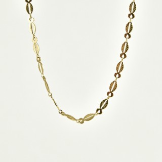 COLLIER MAILLE PLATE GRAVEE ACIER INOXYDABLE GOLD PETIT PRIX