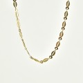 COLLIER MAILLE PLATE GRAVEE ACIER INOXYDABLE GOLD PETIT PRIX