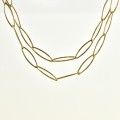 COLLIER SAUTOIR GROSSE MAILLE ACIER INOXYDABLE GOLD PETIT PRIX