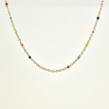 COLLIER PERLES MULTICOLORES ACIER INOX GOLD PETIT PRIX