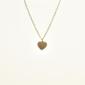 COLLIER COEUR BEIGE ACIER INOXYDABLE GOLD PETIT PRIX