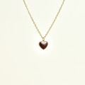 COLLIER COEUR GRENAT ACIER INOXYDABLE GOLD PETIT PRIX