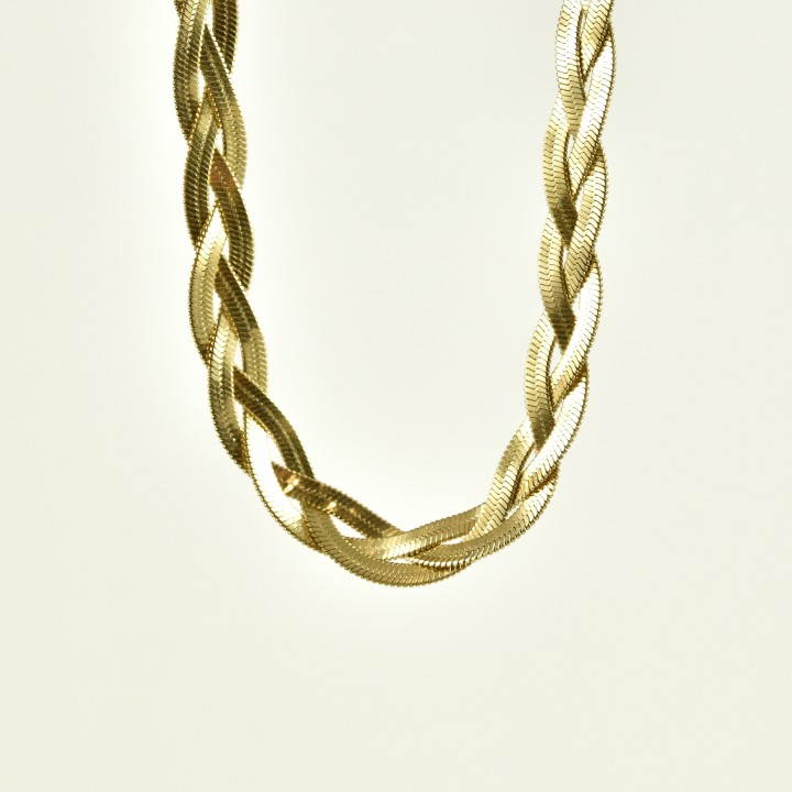 COLLIER MAILLES SERPENT ACIER INOXYDABLE GOLD PETIT PRIX