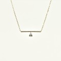 COLLIER LIGNE STRASS ET STRASS GOUTE ACIER INOXYDABLE GOLD PETIT PRIX