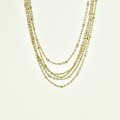 COLLIER MULTI RANGS TORSADE PERLES ACIER INOXYDABLE GOLD PETIT PRIX