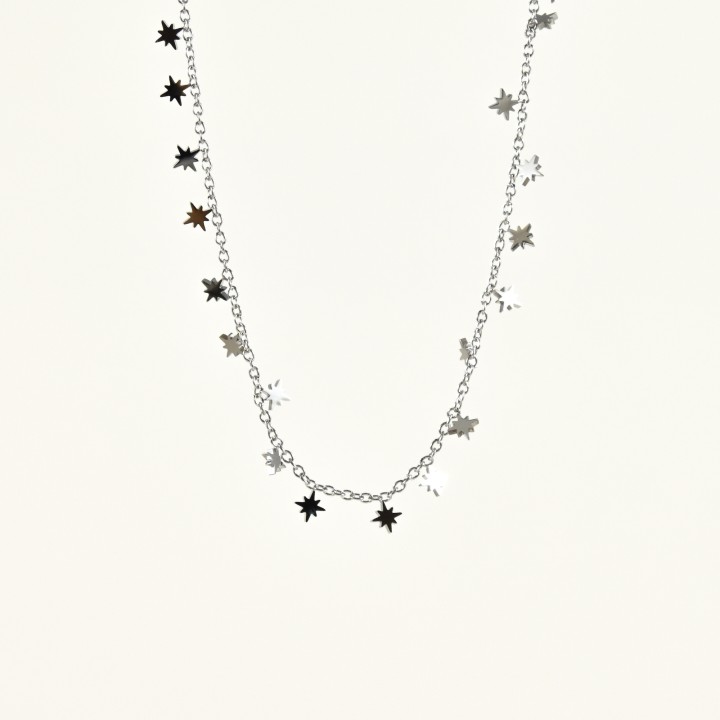 COLLIER ETOILES ACIER INOXYDABLE SILVER PETIT PRIX