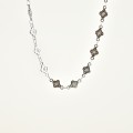 COLLIER MAILLE TREFLES ACIER INOXYDABLE SILVER PETIT PRIX