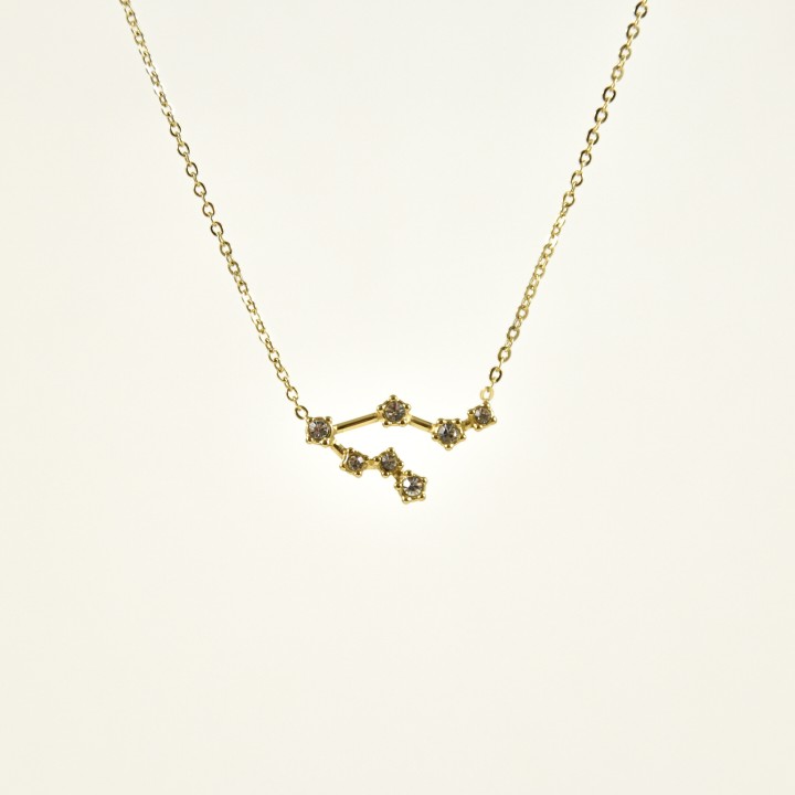 COLLIER CONSTELLATION GEMEAUX ACIER INOXYDABLE GOLD PETIT PRIX