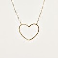 COLLIER COEUR PERLES ACIER INOXYDABLE GOLD PETIT PRIX