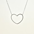 COLLIER COEUR PERLES ACIER INOXYDABLE SILVER PETIT PRIX