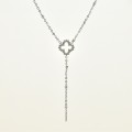 COLLIER TREFLE STRASS ACIER INOXYDABLE SILVER PETIT PRIX