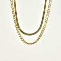 COLLIER DOUBLE RANGS ACIER INOXYDABLE GOLD PETIT PRIX